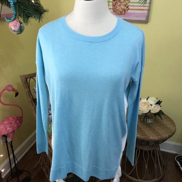 Lilly Pulitzer NWT Damara Coolmax Sweater Heathered Bayside Blue $138 Size XXS - Picture 5 of 11